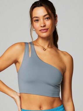 Fabletics Asymmetrical Double Strap Midi Bra